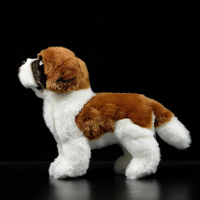 Cute White & Red Saint Bernard Stuffed Animal – Soft Plush Toy Gift