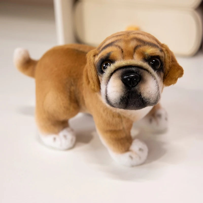 English Bulldog Plush Toy for Bully Lovers - Fawn and Black Mask British Bulldog - Realistic Birthday Gift