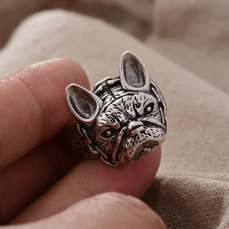 French Bulldog Ring for Women – Elegant Silver Dog Jewelry