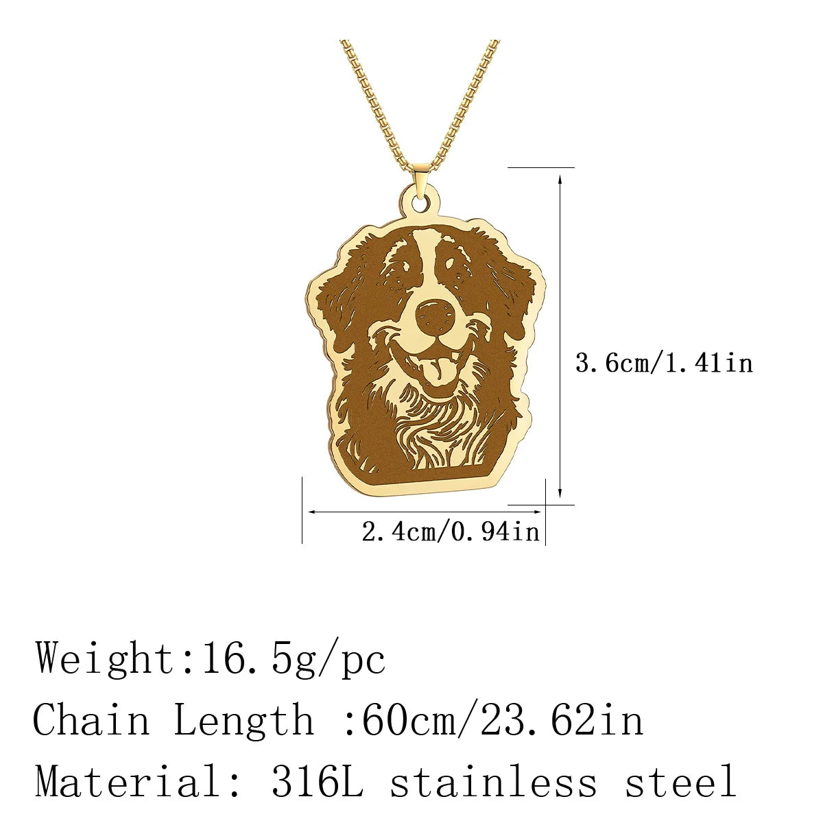 Golden and Silver Bernese Necklace Charm – Symbolic Dog Jewelry