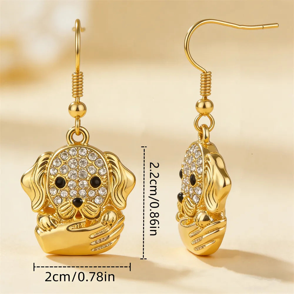 Minimalist Golden Retriever Earrings – Modern Dog Lover Jewelry
