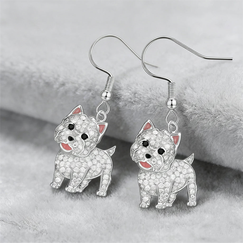 Modern Westie Terrier Earrings – Chic Puppy Lover Jewelry