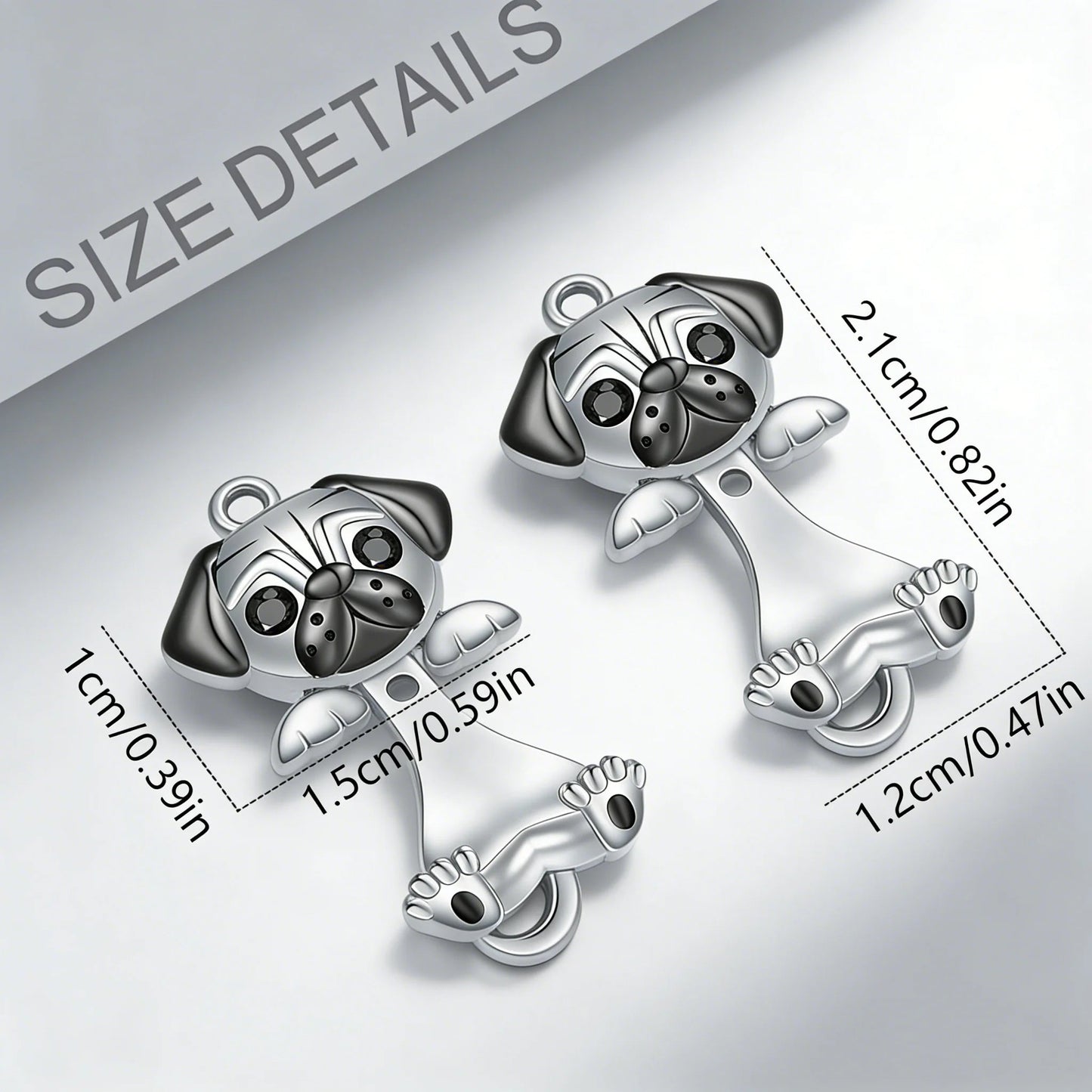 Silver Pug Earrings – Timeless Dog Lover Jewelry Charm for Women