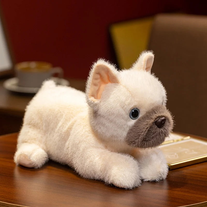 White French Bulldog Plush Toy – Sleeping Puppy Cuddle Companion Gift