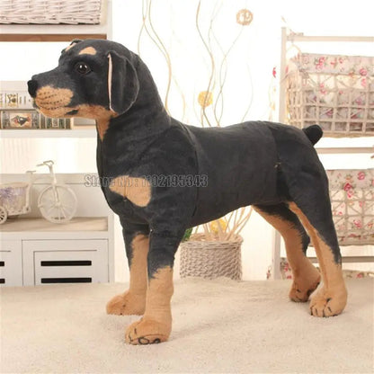 Adorable Black and Tan Doberman Pinscher Plush Toy