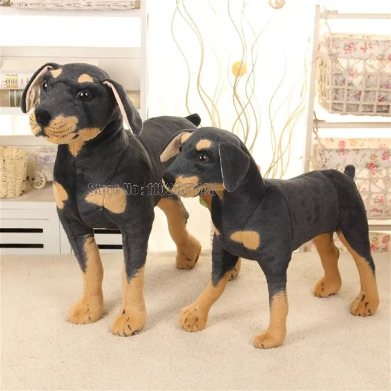 Adorable Black and Tan Doberman Pinscher Plush Toy