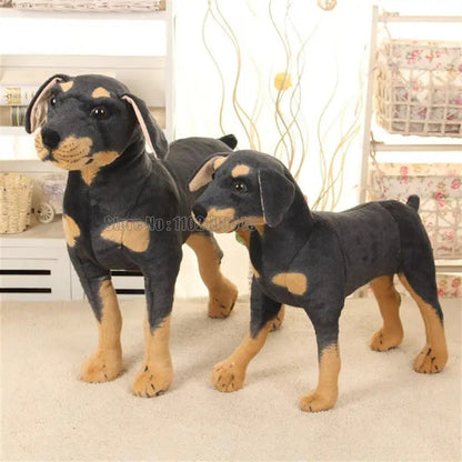 Adorable Black and Tan Doberman Pinscher Plush Toy