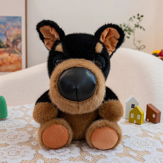 Adorable Doberman Plush Toy – Black and Rust Stuffed Animal Gift