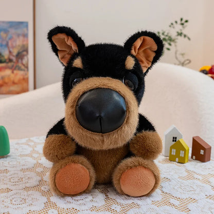 Adorable Doberman Plush Toy – Black and Rust Stuffed Animal Gift