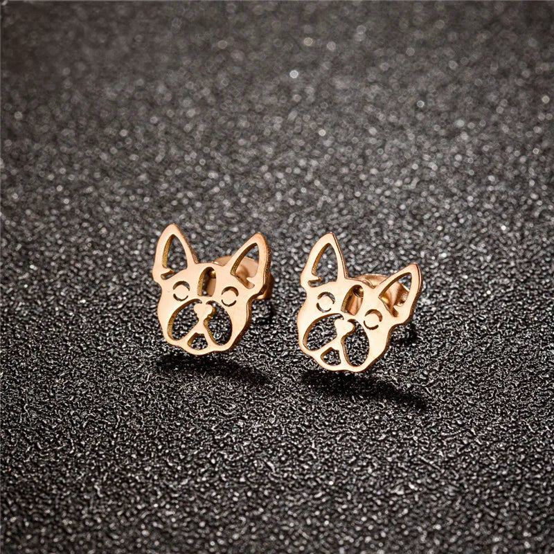 Adorable French Bulldog Earrings – Gold and Silver Dog Jewelry for Women