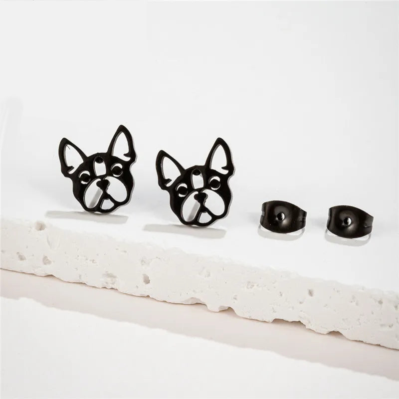 Adorable French Bulldog Earrings – Gold and Silver Dog Jewelry for Women