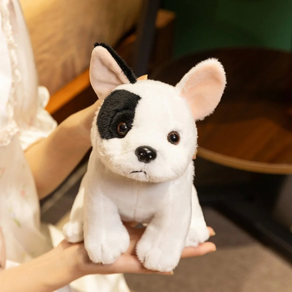 Adorable French Bulldog Plush Toy – White and Brindle Stuffed Animal