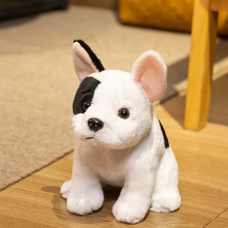 Adorable French Bulldog Plush Toy – White and Brindle Stuffed Animal