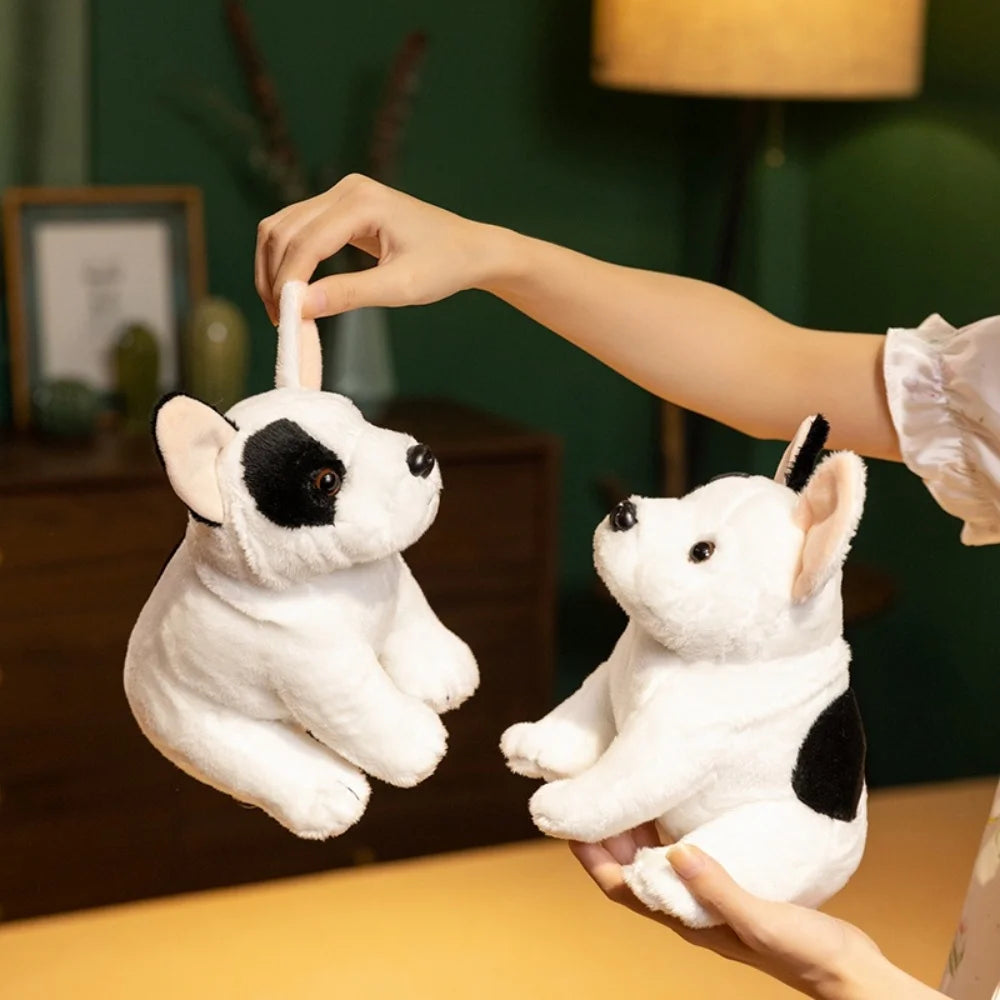 Adorable French Bulldog Plush Toy – White and Brindle Stuffed Animal