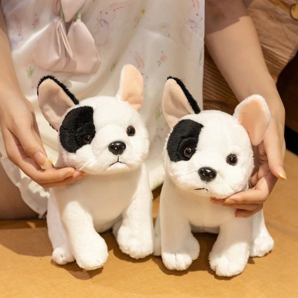 Adorable French Bulldog Plush Toy – White and Brindle Stuffed Animal