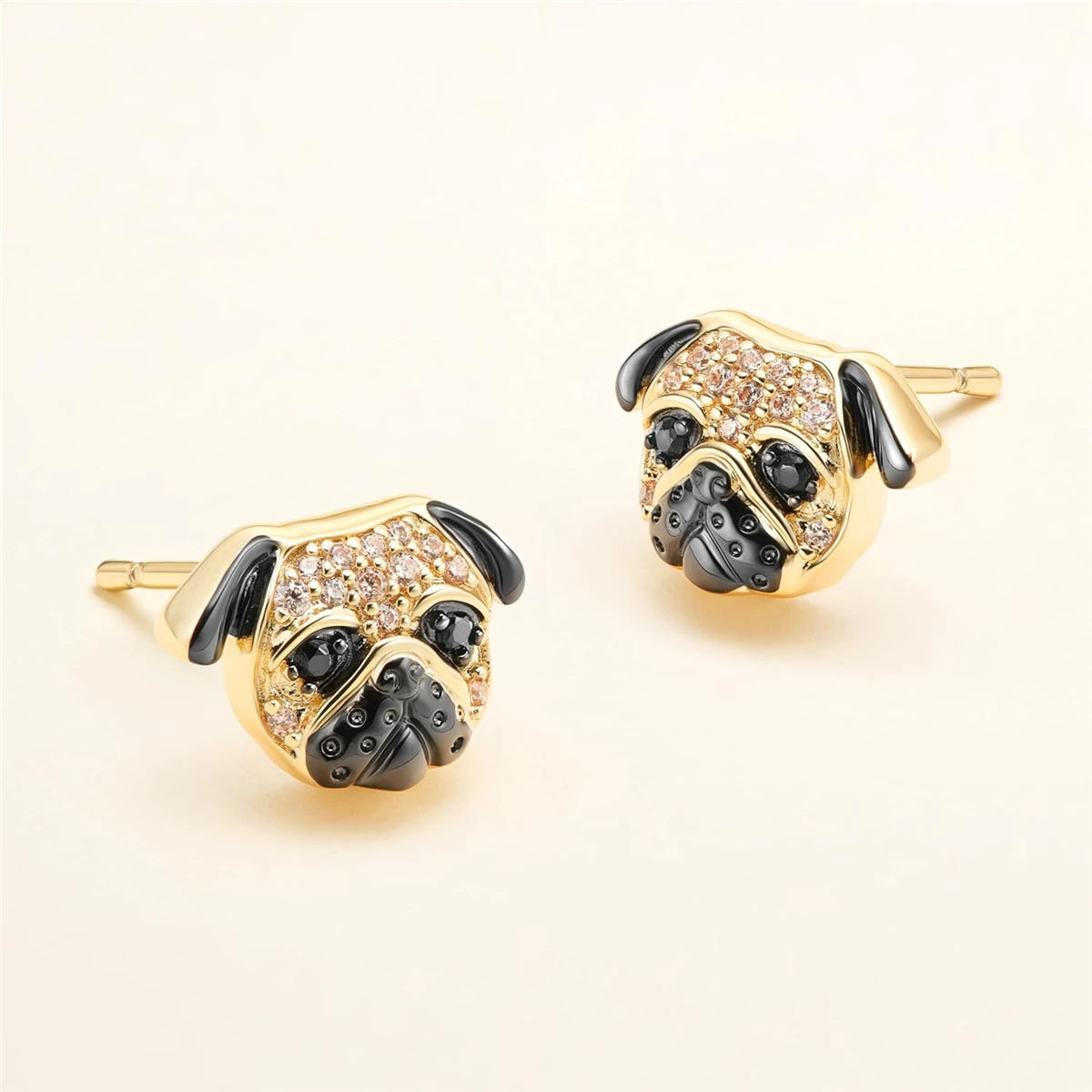 Adorable Golden Pug Earrings – Sweet Dog Lover Jewelry Charm for Women