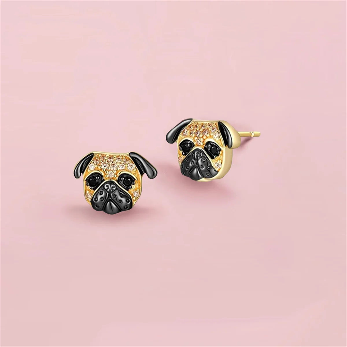 Adorable Golden Pug Earrings – Sweet Dog Lover Jewelry Charm for Women