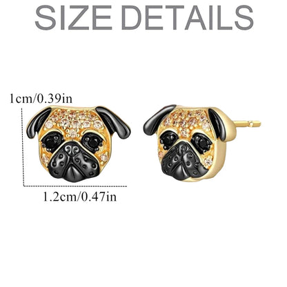 Adorable Golden Pug Earrings – Sweet Dog Lover Jewelry Charm for Women