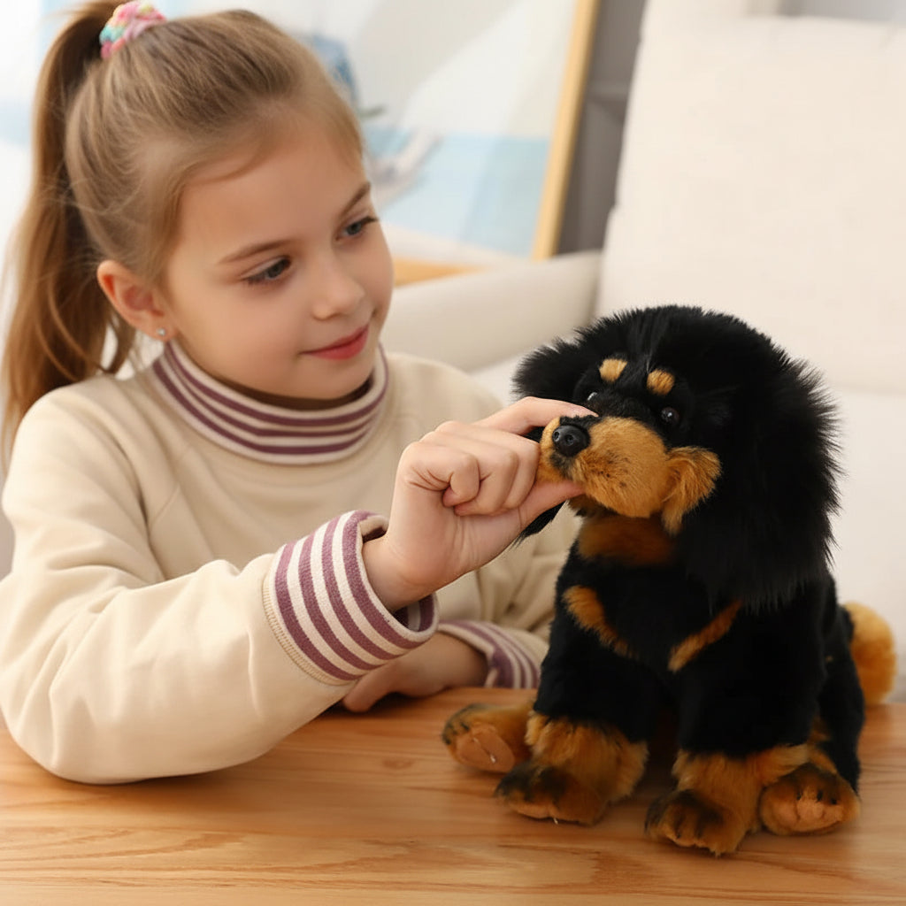 Adorable Rottweiler Plush Toy - Black & Rust Rottweiler Realistic Stuffed Dog - Fluffweiler Gifts