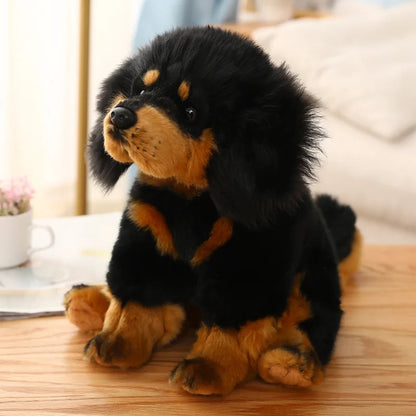 Adorable Rottweiler Plush Toy - Black & Rust Rottweiler Realistic Stuffed Dog - Fluffweiler Gifts