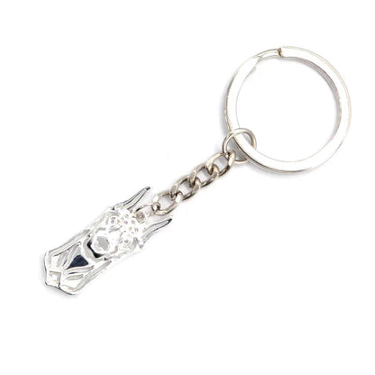 Adorable Silver Doberman Pinscher Keychain