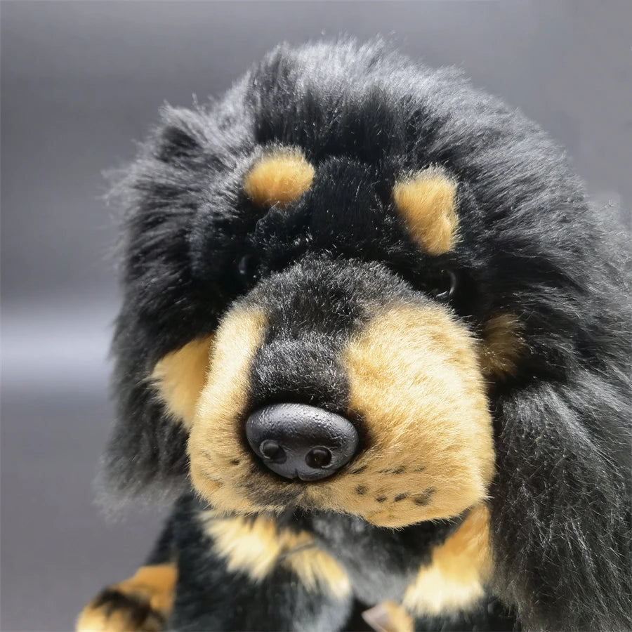 Adorable Tibetan Mastiff Plush Toy – Black & Tan Tibetan Mastiff - Realistic Stuffed Dog
