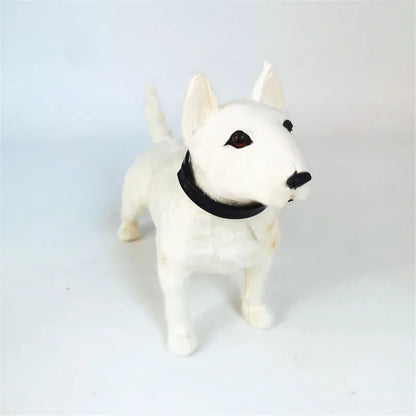 All-White Bull Terrier Plush – Iconic Egg-Head Profile with Classic Black Collar