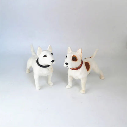 All-White Bull Terrier Plush – Iconic Egg-Head Profile with Classic Black Collar