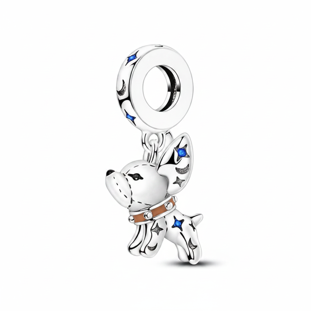 Artistic French Bulldog Charm, Necklace – Creative Silver Dog Jewelry