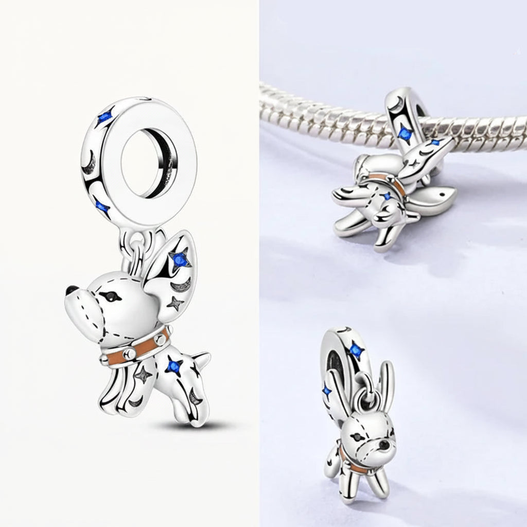 Artistic French Bulldog Charm, Necklace – Creative Silver Dog Jewelry