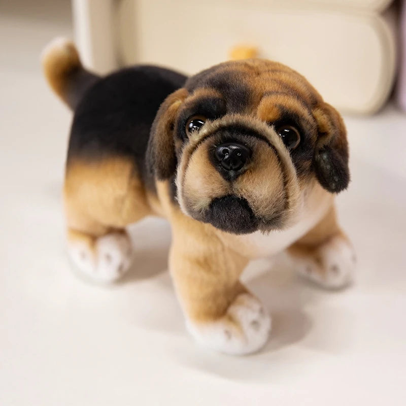 Beabull Plush Toy for Bulldog Lovers - Tri-Color Designer Dog - Realistic Stuffed Animal Gift