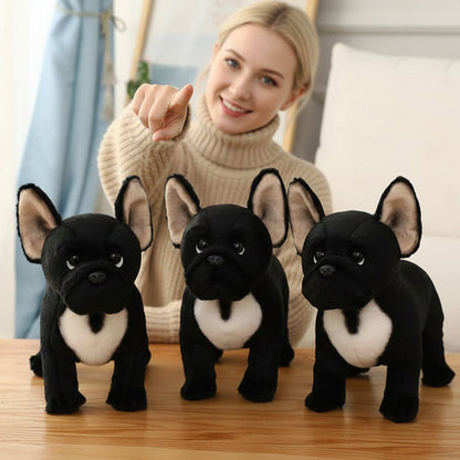 Black & White French Bulldog Plush Toy – Bat-Eared Puppy Cuddle Companion Gift