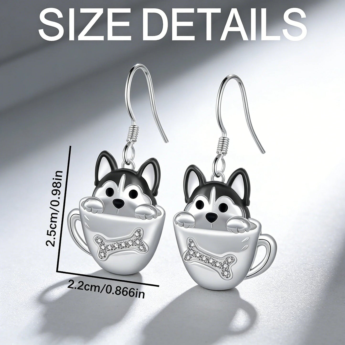 Black & White Husky Earrings – Arctic Soul Puppy Charm