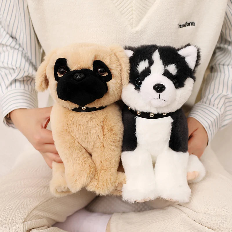 Black & White Husky Stuffed Animal - Cuddly Plush
