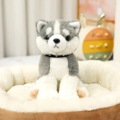 Charming Gray & White Husky Stuffed Animal – Soft Plush Toy