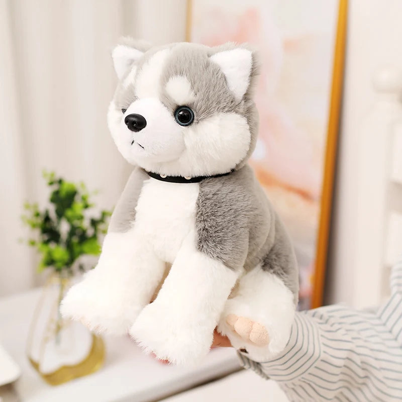 Charming Gray & White Husky Stuffed Animal – Soft Plush Toy