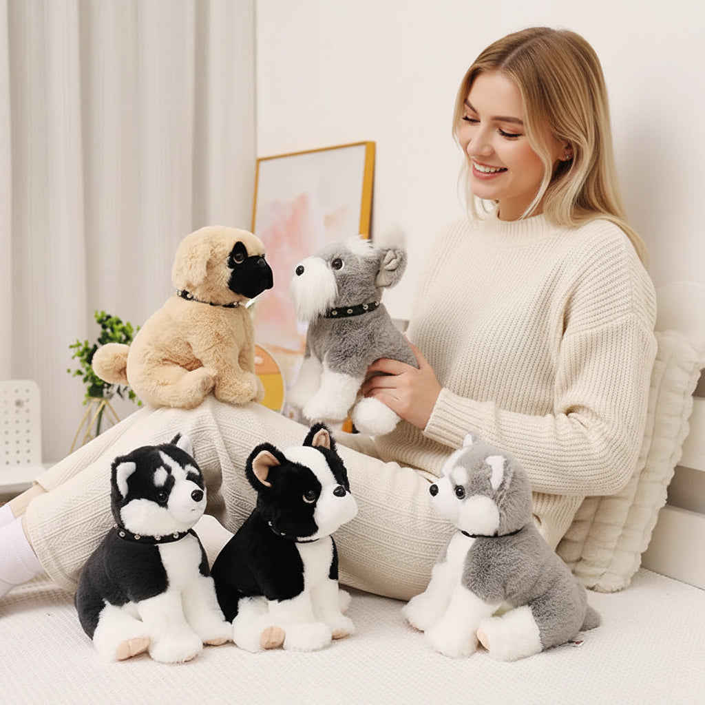 Charming Gray & White Husky Stuffed Animal – Soft Plush Toy