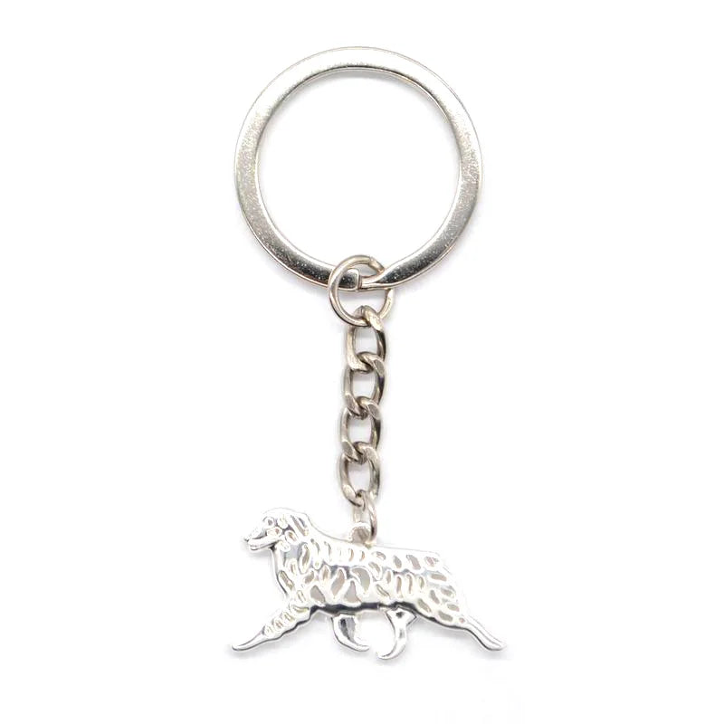 Chic Silver Australian Shepherd Keychain – Lovely Puppy Gift for Women