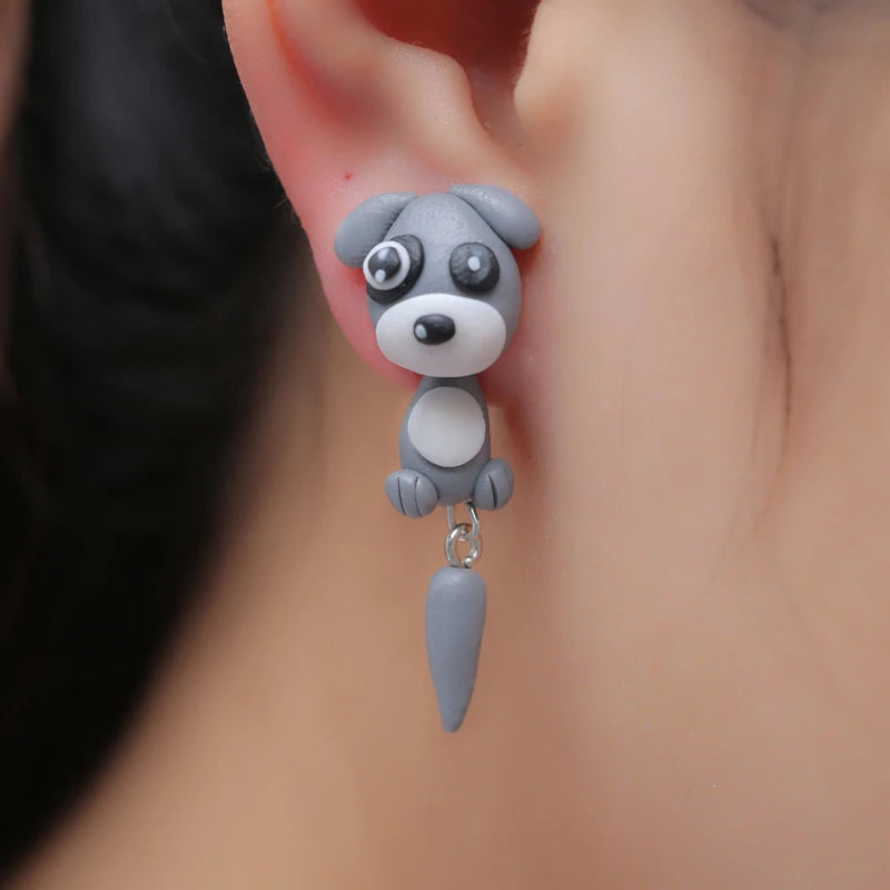 Clay Schnauzer Earrings – Sweet Puppy Jewelry Gift for Woman