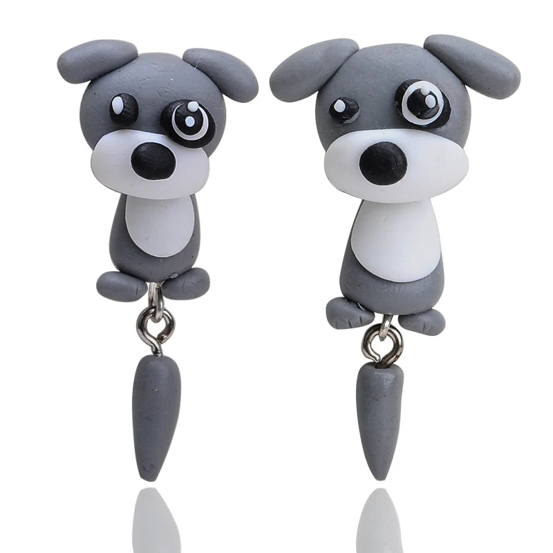 Clay Schnauzer Earrings – Sweet Puppy Jewelry Gift for Woman