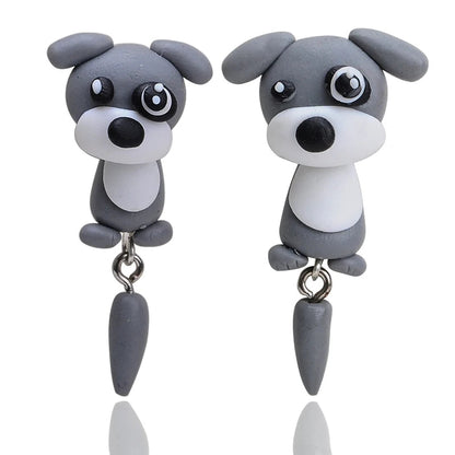 Clay Schnauzer Earrings – Sweet Puppy Jewelry Gift for Woman
