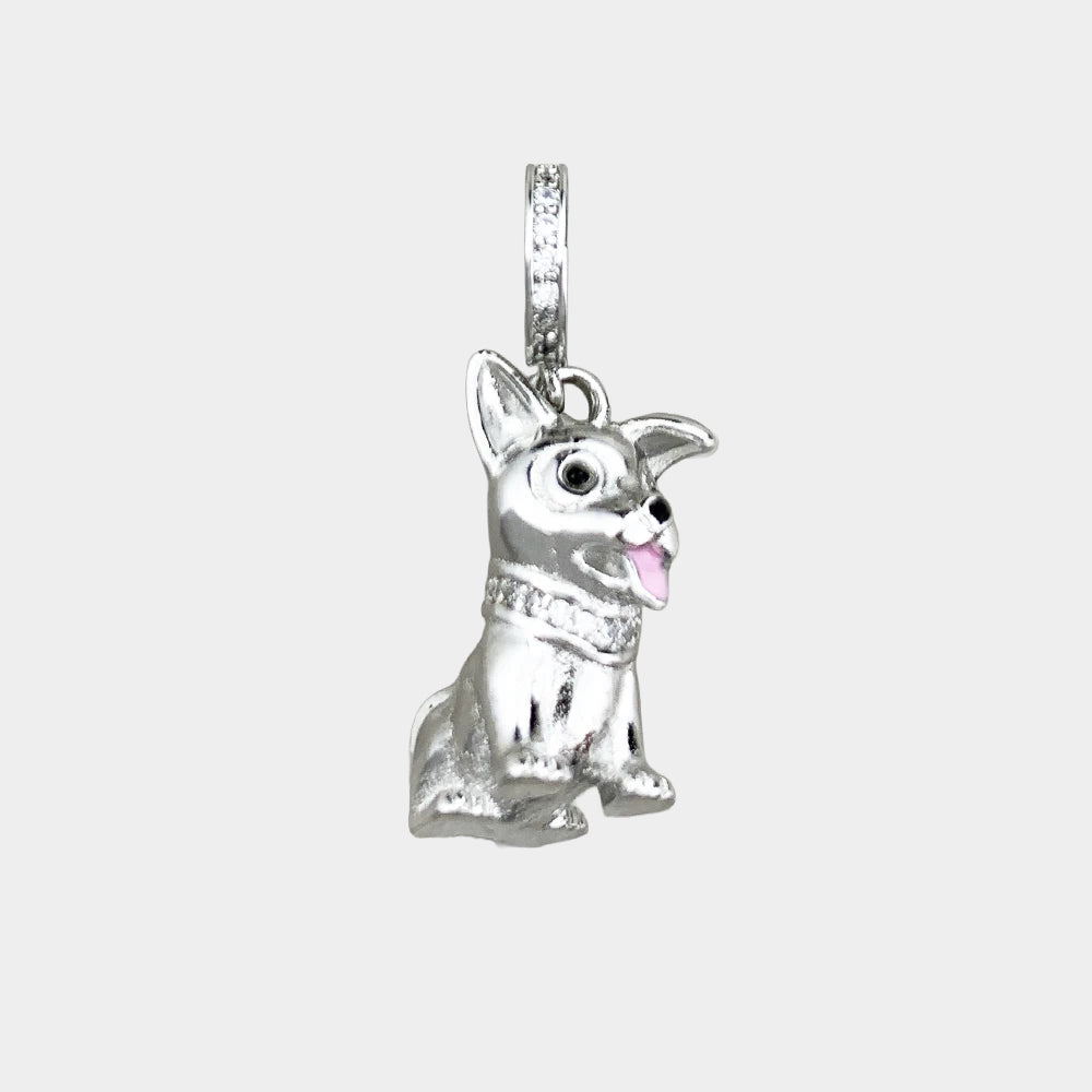 Corgi Charm Pendant for Women – Cute Silver Dog Jewelry
