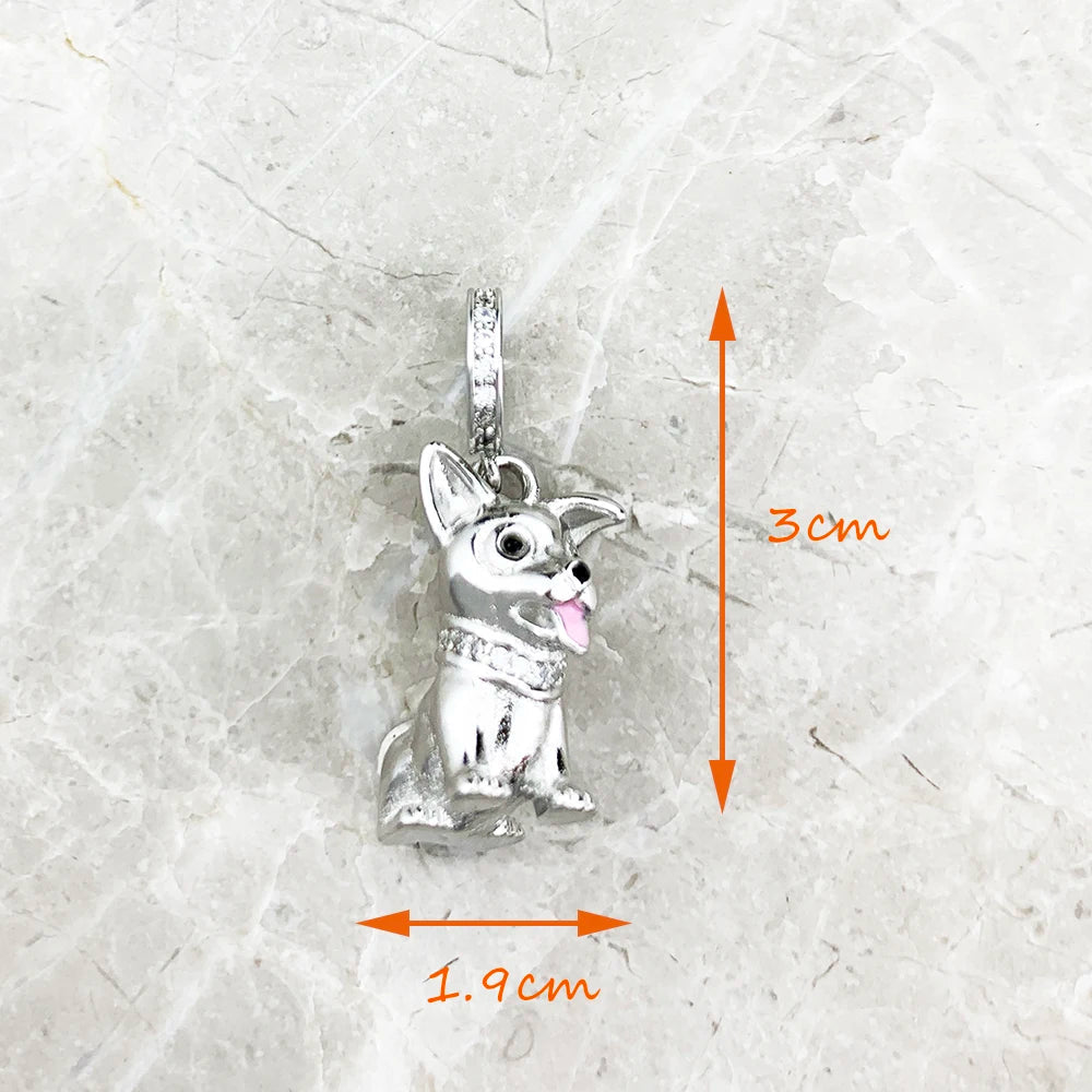 Corgi Charm Pendant for Women – Cute Silver Dog Jewelry