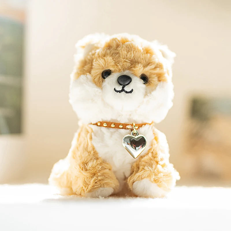 Cream & Red Shiba Inu Plush Toy – Cute Puppy Cuddle Companion Gift