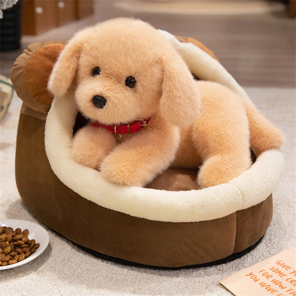 Cuddly Goldendoodle Plush Toy for Doodle Lovers - Apricot Teddy Bear Dog - Realistic Valentine's Day Treat