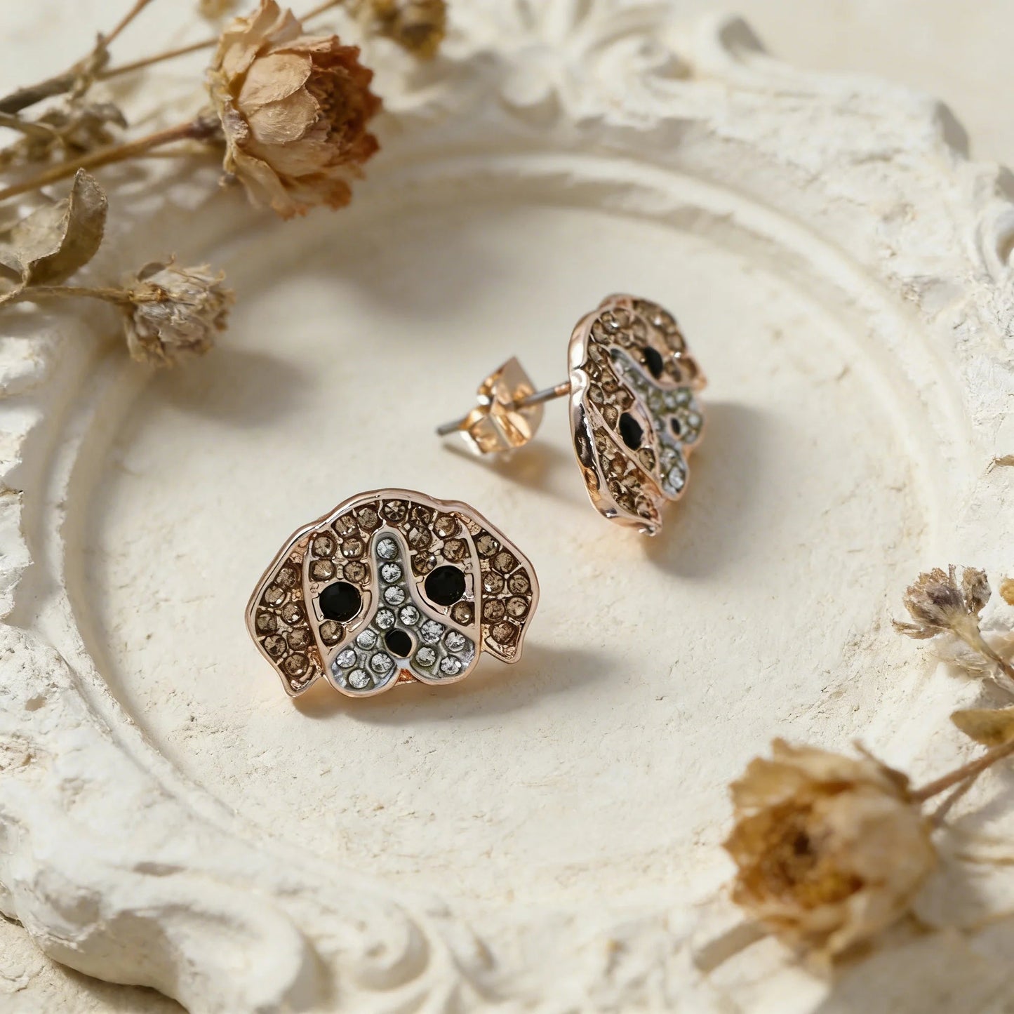 Cute Beagle Earrings - Adorable Puppy Dog Jewelry - Stud for Women