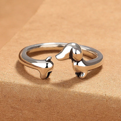Cute Dachshund Silver Ring – Adorable Dog Jewelry for Women
