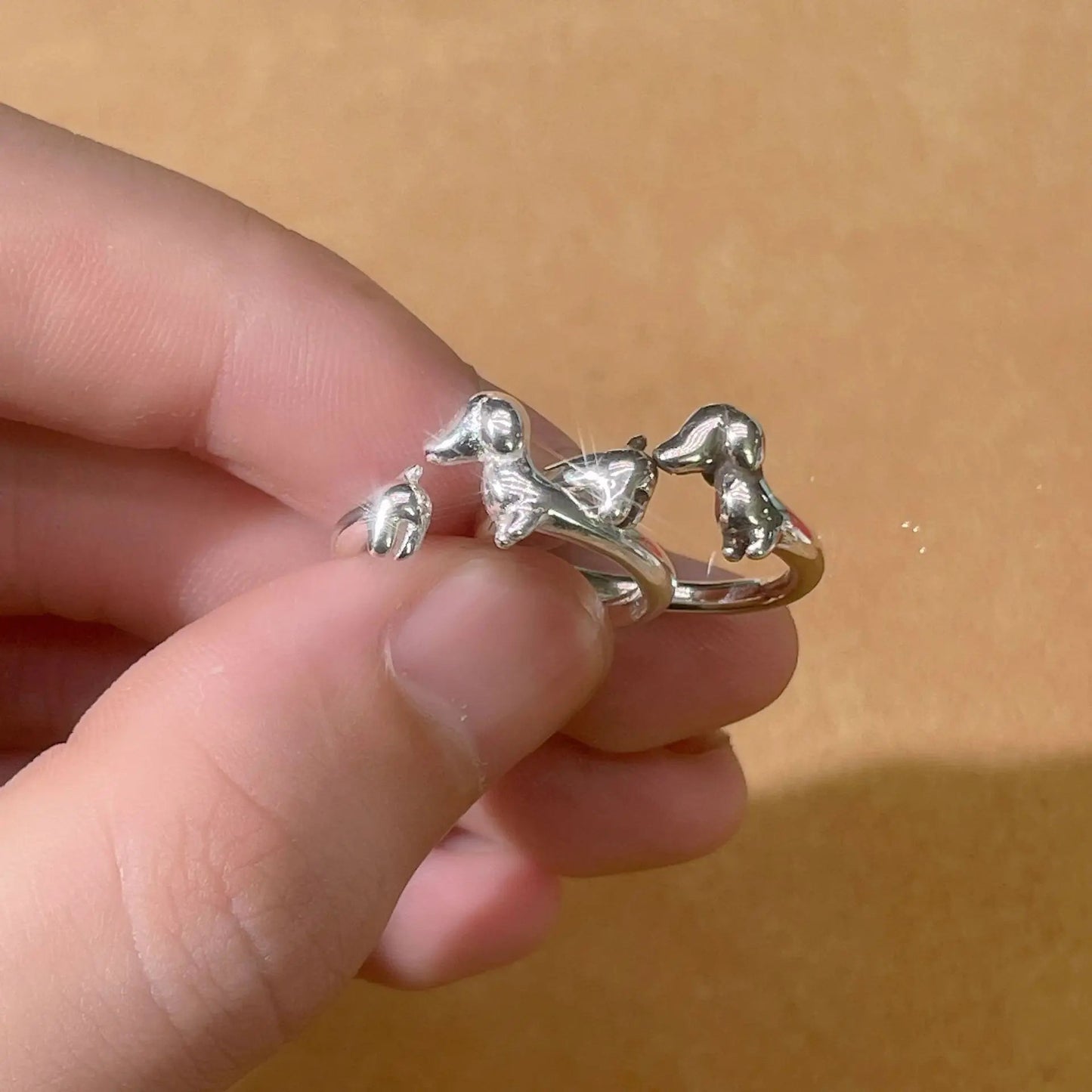 Cute Dachshund Silver Ring – Adorable Dog Jewelry for Women