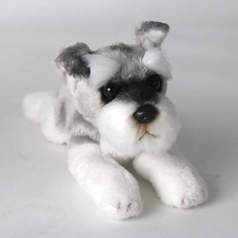 Cute Pepper & Salt Schnauzer Stuffed Animal – Soft Plush Dog Toy Gift