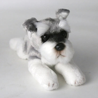 Cute Pepper & Salt Schnauzer Stuffed Animal – Soft Plush Dog Toy Gift